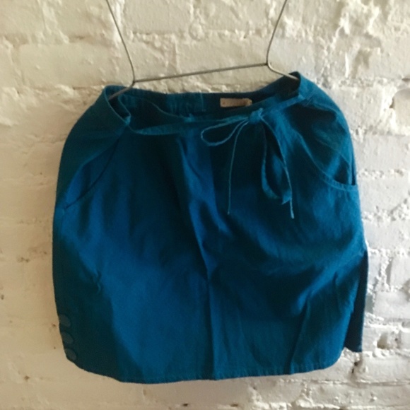 ANTHROPOLOGIE TULLE TURQUOISE SIDE SLIT SKIRT  L - Picture 4 of 4